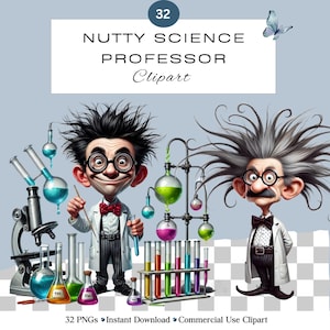 Professor de ciências maluco PNG Clipart | Professor de ciências em sala de aula | Scrapbook de diário de lixo | Engraçado, peculiar, caprichoso | Uso comercial