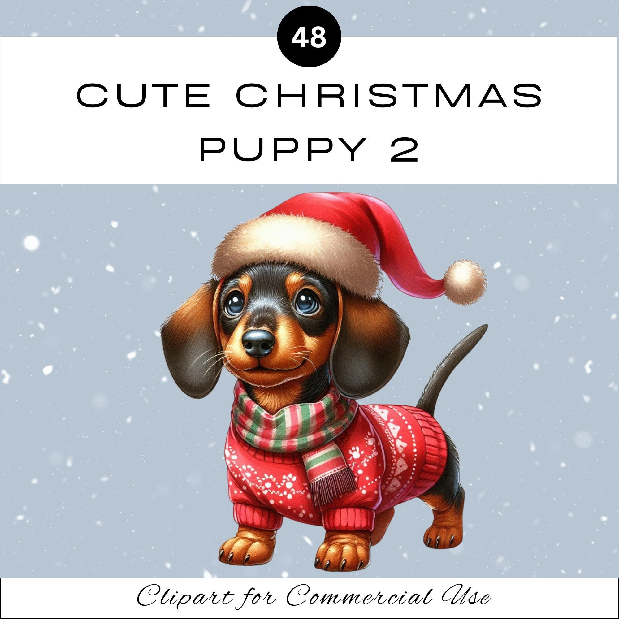 Christmas Puppy Clipart Bundle 2 | Cute Festive Dog Sublimation | Junk ...