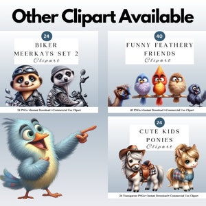 Funny Bird Clipart Bundle | Set 2 | Whimsical Cute Bird PNGs for DIY Projects | Instant Download | Commercial Use | Quirky Birds