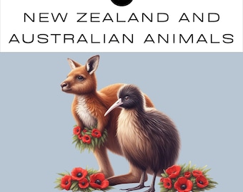 Anzac Australian New Zealand Animals PNG Clipart Bundle | Planner Junk Journal Scrapbook | Classroom | Commercial Use