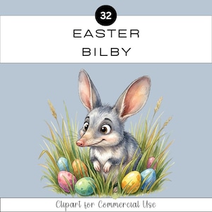 Easter Bilby Clipart PNG Bundle | Watercolour Junk Journal Scrapbook | Classroom | Commercial Use