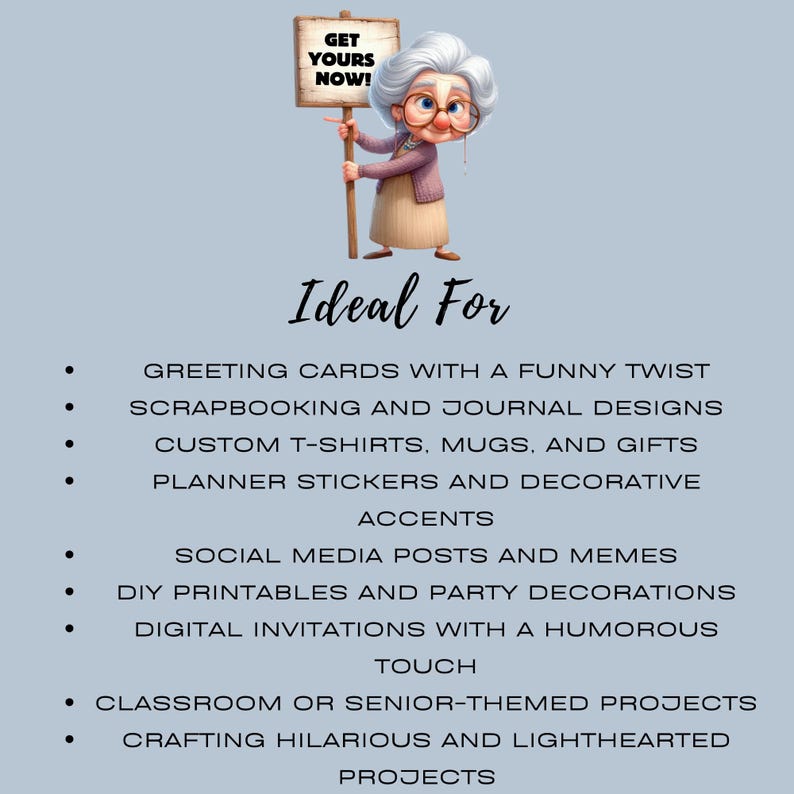 Funny Grannys PNG Clipart Bundle | Sassy Granny Sublimation ...