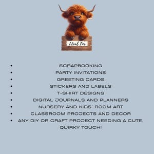 Funny Highland Cow Clipart PNG Bundle | Cute Highland Cows | Junk Journal Scrapbooking | Quirky Animals | Commercial Use