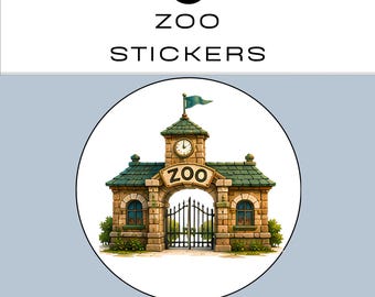 90 Zoo Stickers Bundle | Printable PDF & JPG Sticker Sheets | Instant Digital Download | Commercial Use