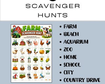 Scavenger Hunt Bundle | Printable A4 PDF and JPG | Kids Activity Pack | Instant Digital Download