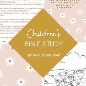 Kinderbibel Studie - Sofort Download - 4 Lektionen - Aktivitäten - Malen