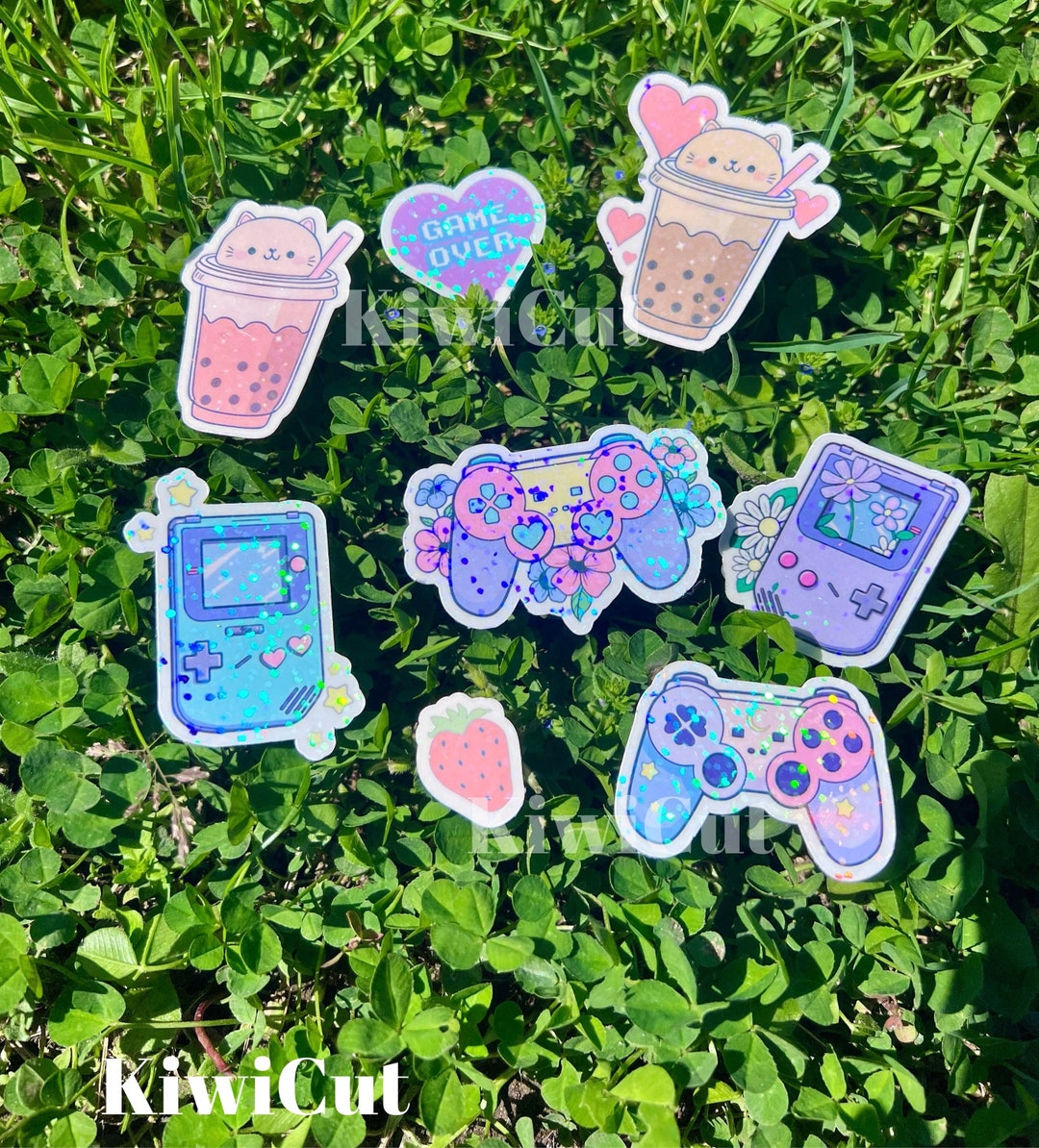 Kawaii Gamer Sticker Set Glitter Gamer Girl Sticker Set Etsy UK