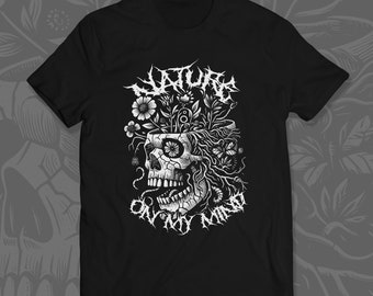 Nature Shirt for Metal Fan Flower Skull Plant Shirt Spider Gift for Plant Lover with Worms