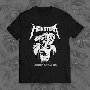 Monstera T Shirt for Metal Head Plant Lover Gift Idea For Him Plant Dad Plant Mom Cool Grunge Punk Merch Unisex Sizing