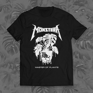 Monstera T Shirt for Metal Head Plant Lover Gift Idea For Him Plant Dad Plant Mom Cool Grunge Punk Plant Gift Unisex Sizing
