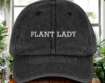 Plant Lady Embroidered Hat, Gift for Gardeners, Adjustable Baseball Cap