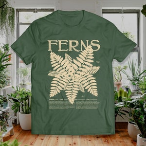 Plant t shirt with FERN Description and Cute Bugs Botany Shirt for Garden Lover Educational Gift For Plant Lover