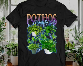 Pothos Retro 90s Shirt Devils Ivy T-Shirt Throwback Plant Concert T Basketball Style Shirt