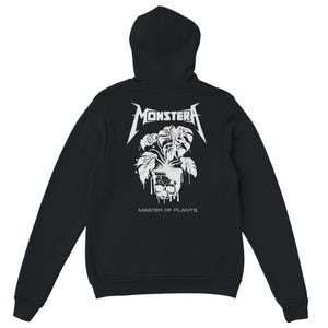 Sudadera con capucha Monstera con diseño en la espalda para amantes de las plantas metaleras, idea de regalo para novios, papás, mamás, punk, talla unisex