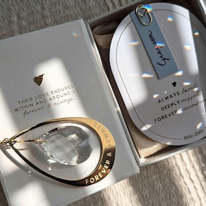 Little Lightkeeper Memorial Suncatcher Sympathy Gift—18K Plated Gold "Forever & Always" Keepsake— Loss of Mother, Father, Baby or Loved One