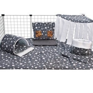 Ensemble complet de 4 couches de doublure polaire C&C et Ferplast pour cages pour cochons d'Inde