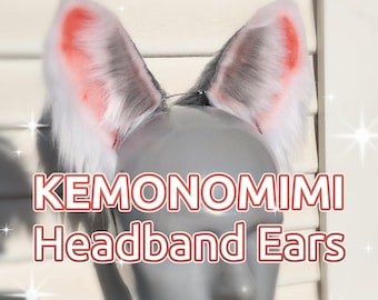Posable Faux Fur Animal Ears, Realistic Nekomimi Headband for Cosplay