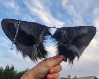 Black & Gray Wolf Ears