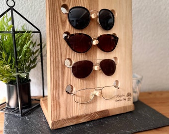 Brillenständer aus Holz I für Brillen & Sonnenbrillen, Brillenhalter Halter Ständer Brillen-Aufbewahrung Organizer Brillen-Regal Halterung