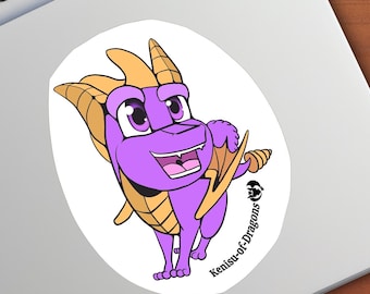 Pegatina de dragón Spyro: vinilo impermeable de 7,6 cm