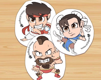 Street Fighter Sticker Set – Waterproof 3-Inch Vinyl Decals