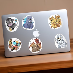 Juego de pegatinas de Godzilla Kaiju: vinilos impermeables de 7,6 cm