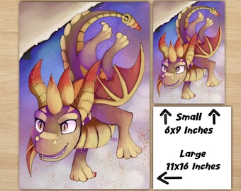 Póster de Spyro Dragon (cartulina clara, 15 x 23 cm)