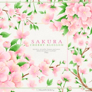 Sakura Dreams - Kirschblüten Hochwertige PNGs | Frühling Clipart, Dekor, Einladung, Grußkarten, Hochzeit, Floral, Brautparty