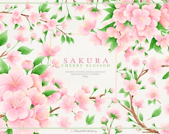 Sakura Dreams - Cherry Blossom High-Quality PNGs | Spring Clipart, Decor, invitation, greeting cards, Wedding, Floral, Bridal shower