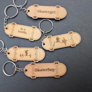 Skateboard keychain/ wooden keychain as a skateboard
