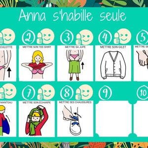 Visueel ondersteuningsschema voor kinderen: Ik kleed me alleen aan