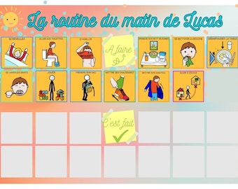 customizable morning and evening routine chart for children