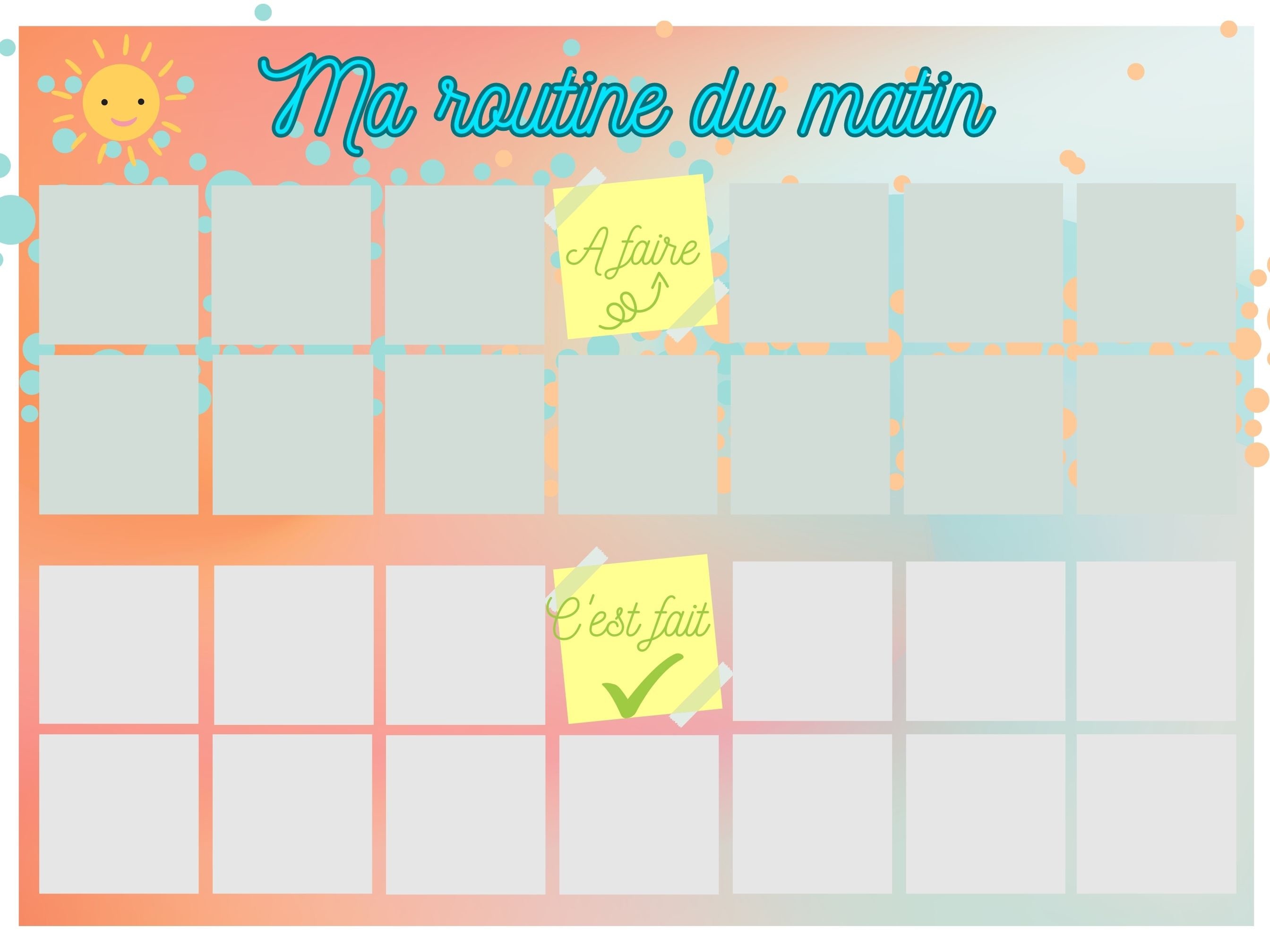 Tableau routine du matin et du soir personnalisable pour enfants - Etsy ...