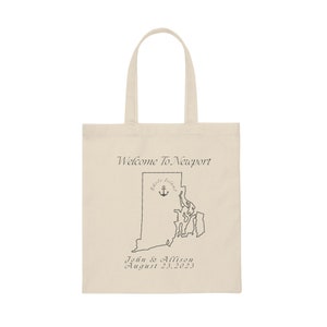 Newport, Rhode Island Hochzeits-Willkommens-Tasche, Gast-Geschenk-Bevorzugungen, benutzerdefinierte Einkaufstasche, minimalistische Hochzeit, Hochzeits-Souvenir, Newport Herrenhaus-Hochzeit