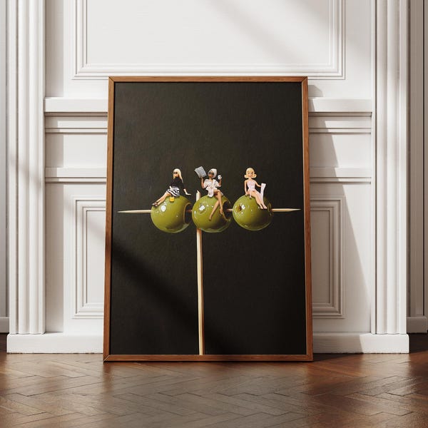 Dirty Martini Olive Print: Trendy Bar Cart Decor (Digital Download