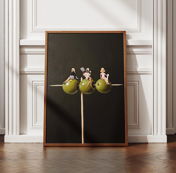 Dirty Martini Olive Print: Trendy Bar Cart Decor (Digital Download