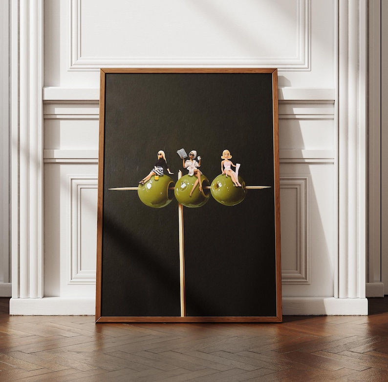 Dirty Martini Olive Print: Trendy Bar Cart Decor (Digital Download image 1