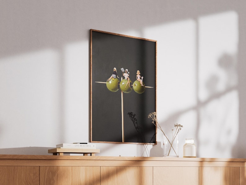 Dirty Martini Olive Print: Trendy Bar Cart Decor (Digital Download image 3