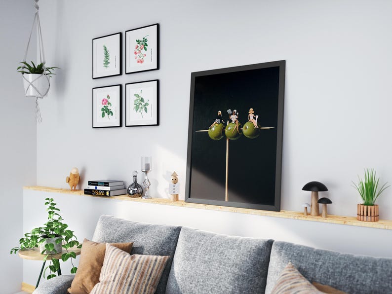 Dirty Martini Olive Print: Trendy Bar Cart Decor (Digital Download image 4