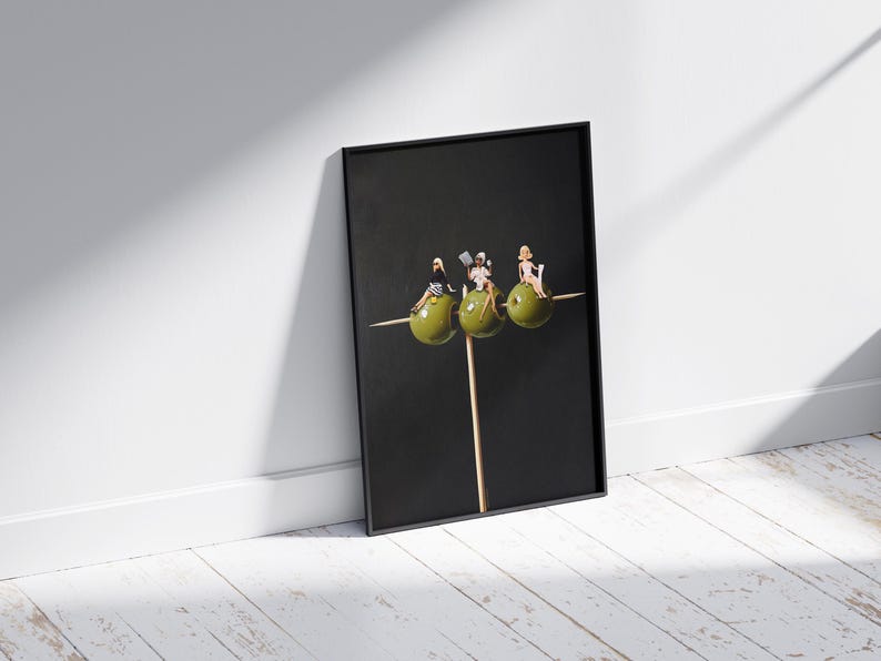 Dirty Martini Olive Print: Trendy Bar Cart Decor (Digital Download image 2