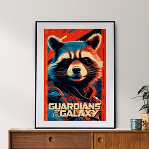 Guardians of the Galaxy Artwork / Rocket Raccoon / Movie Posters / Office Wall Décor / Large Wall Art / GOTG Print / Instant Download