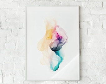 Abstract Watercolor Digital Print / Watercolor Wall Art / Office Wall Décor / Large Wall Art / Abstract Art / Home Décor / Instant Download