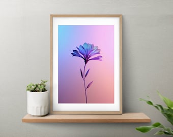 Iridescent Lavender Flower Digital Print / Modern Wall Art / Office Wall Décor / Large Wall Art / Wall Art Poster / Instant Download