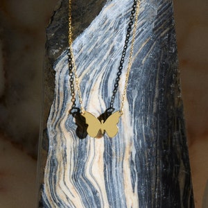 14K Gold Butterfly Necklace, Butterfly Pendant, Butterfly Charm, Tiny Butterfly Necklace, Everyday Necklace for Women, Gift for Her