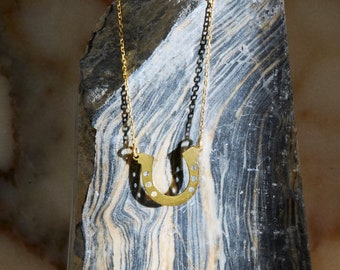 14K Gold Horseshoe Necklace, Horseshoe Pendant, Good Luck Charm, Western Necklace for Women, Horseshoe Jewelry, Lucky Charm Necklace