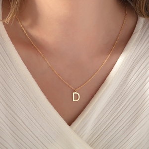 14k Solid Gold Initial Necklace - Custom Letter Necklace - Dainty Initial Jewelry - Personalized Jewelry for Women - Gifts for Mom - Wife