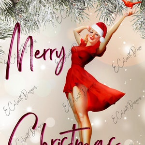 christmas pinup dress Annhoo Christmas Vintage Dress for Women V Neck Snowflake Print Long Sleeve  Dress Ladies Retro A Line Party Dress with Belt