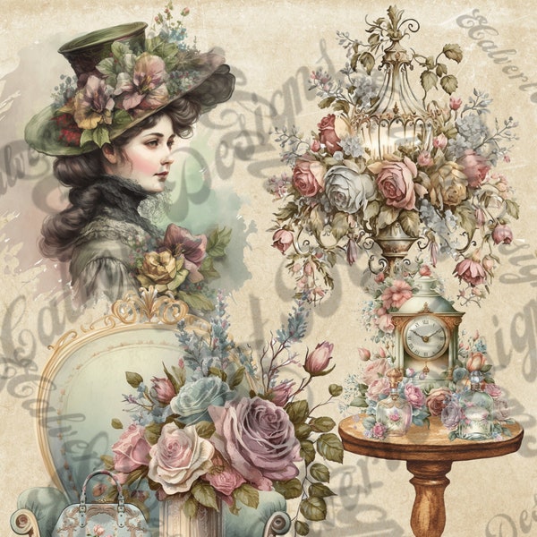 Printable Decoupage Rice Paper Etsy