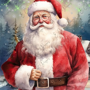 Santa Claus A4 Digitals for Rice Paper Decoupage Watercolor