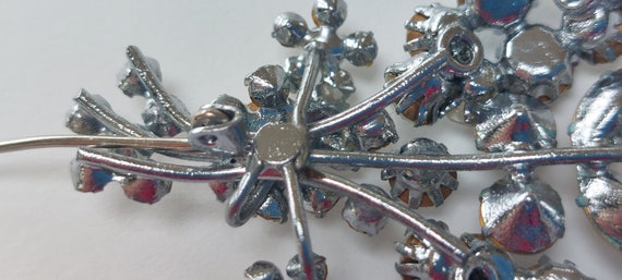 Vintage Sparkly Faux Diamond Silver Bouquet Brooc… - image 6